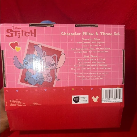 Disney Pink Stitch Character Pillow & Throw Set with Blue Accents - Picture 3 of 3
